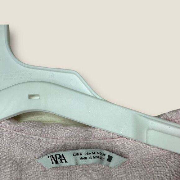 Zara Round Collar Linen Shirt - Picture 2 of 3